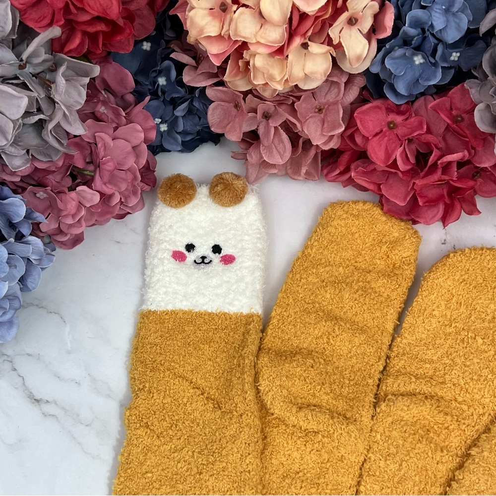 Whimsical Plush Animal Camel Brown Bear Over the Knee Socks - Picture 6 of 14